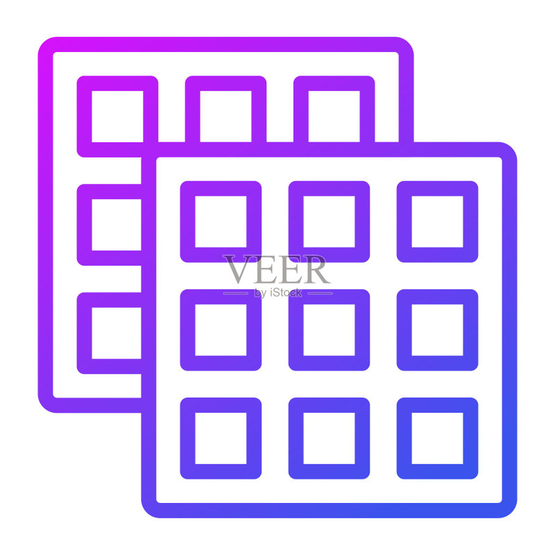 华夫饼矢量图标志,简约创意线条图标图标素材