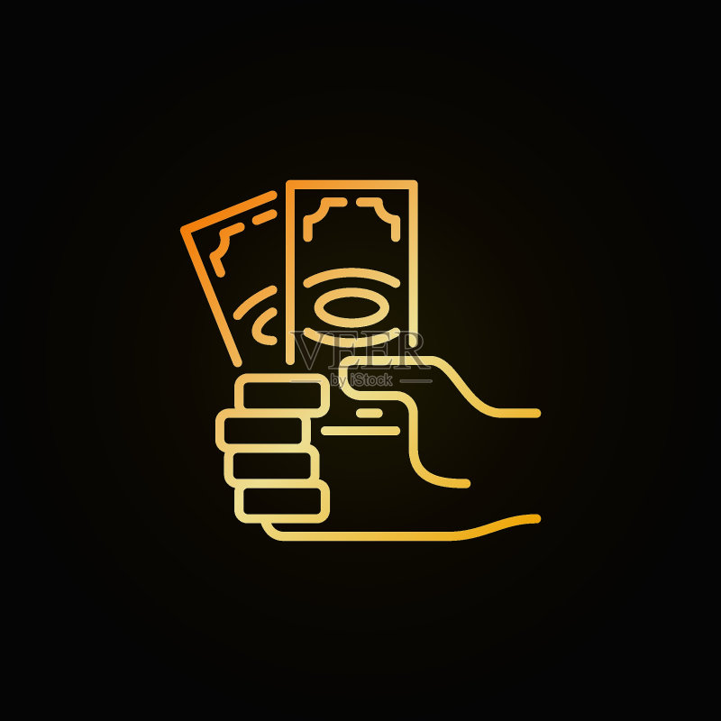 手里的钱金色图标图标素材