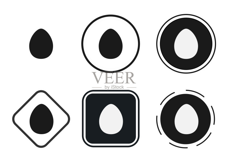 鸡蛋图标.网页图标集.图标集合. 简单矢量图示图标素材
