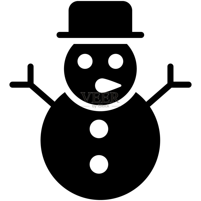 现代风格圣诞新年雪人图标图标素材