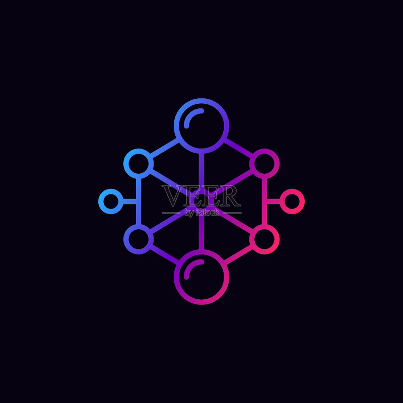 分子结构现代线条图标图标素材