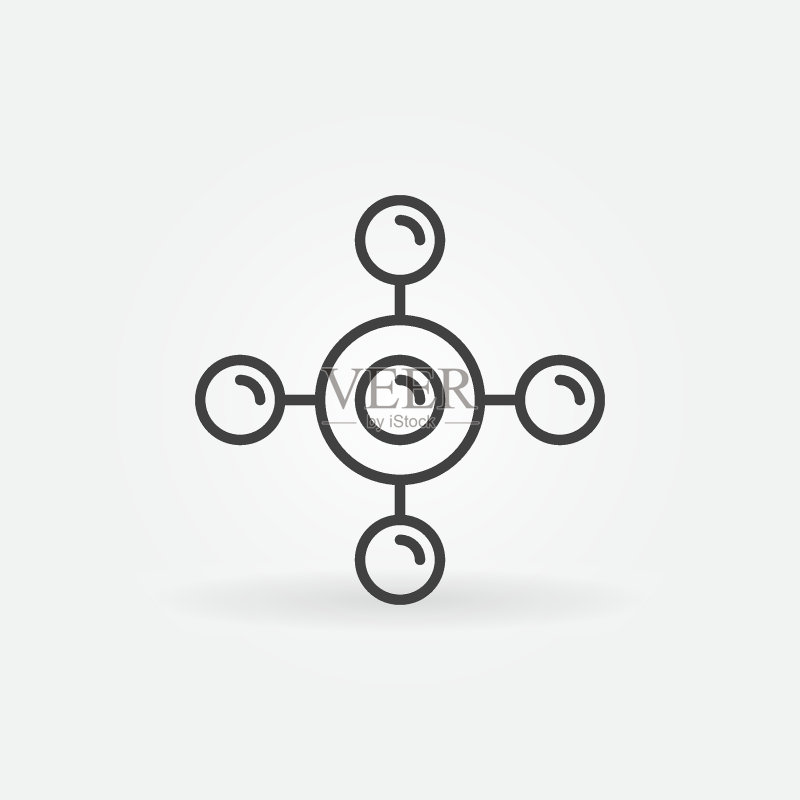 抽象分子矢量化学概念轮廓简笔图标图标素材