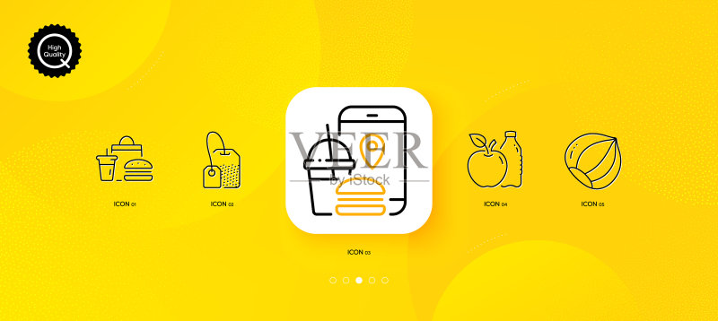 快餐App和苹果极简线条图标图标素材
