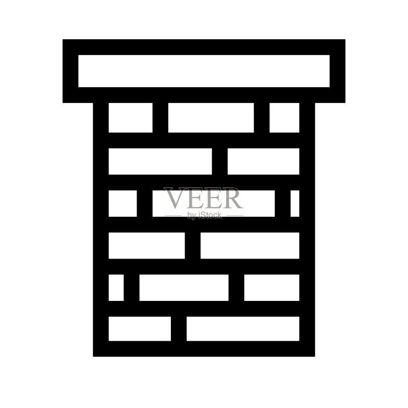 砖烟囱图标。排气。矢量。图标素材