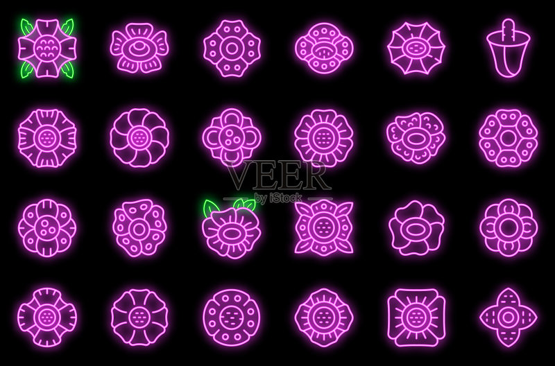 大王花图标集(霓虹灯效果)图标素材