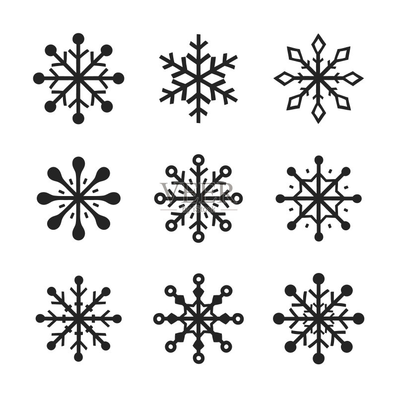 圣诞雪花图标合集矢量素材图标素材