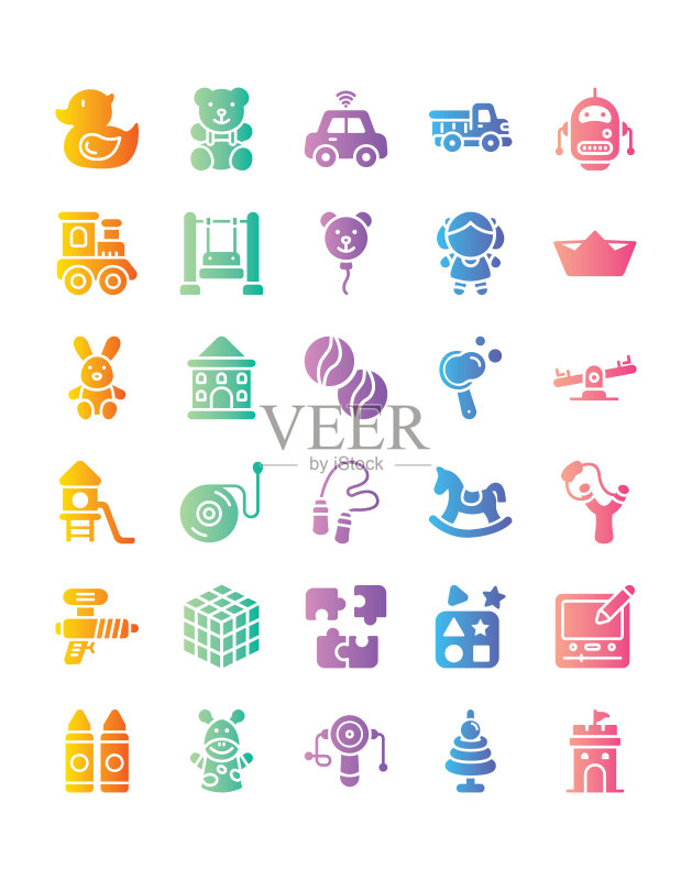 儿童玩具图标合集图标素材