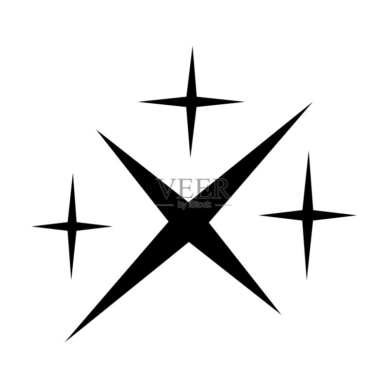 闪耀图标:干净的星星图标素材