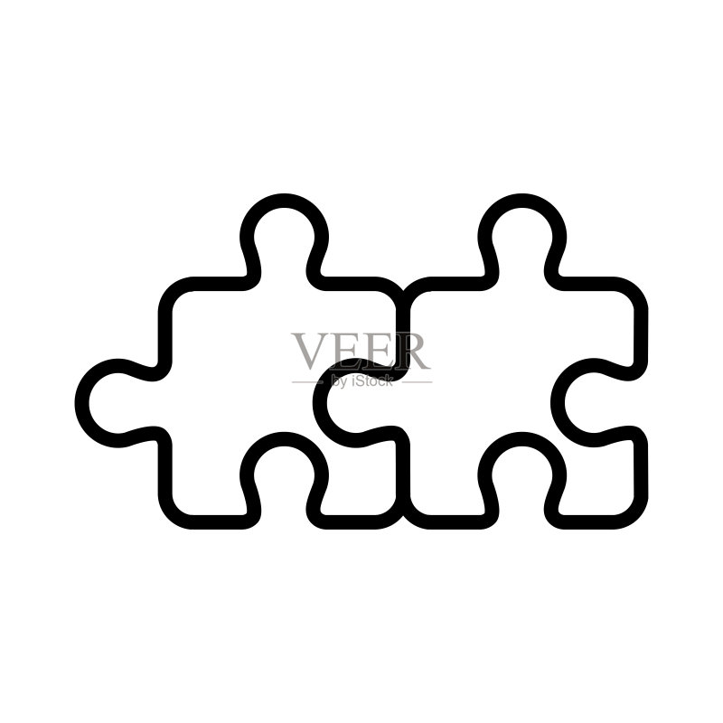 白色背景拼图图标矢量设计模板图标素材