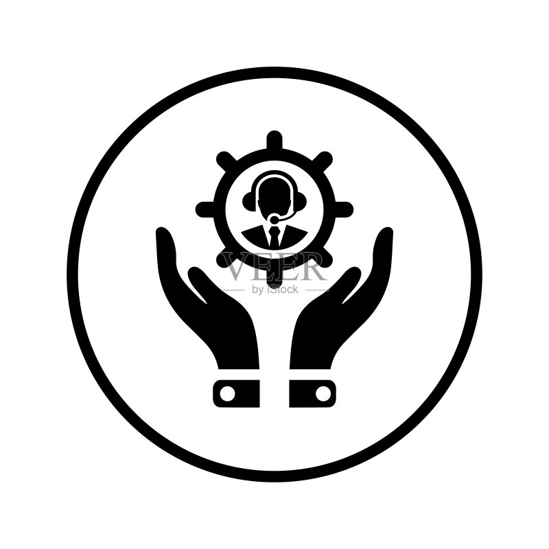 商务支持图标黑色矢量图图标素材
