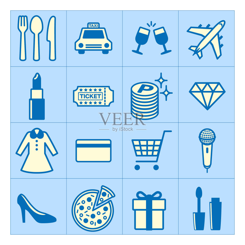 生活产品图标集(矢量插图)图标素材