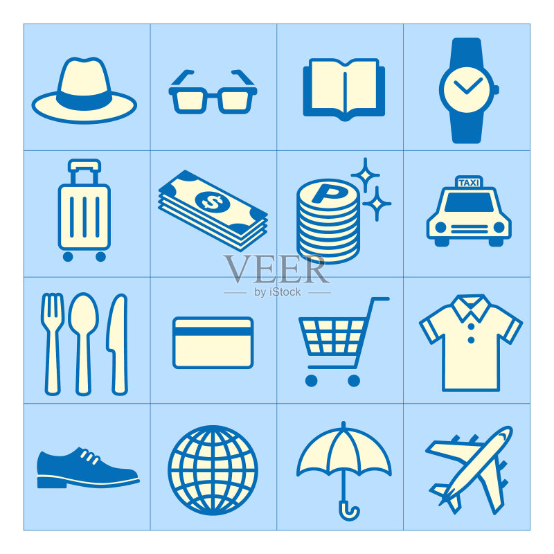 生活产品图标集(矢量插图)图标素材
