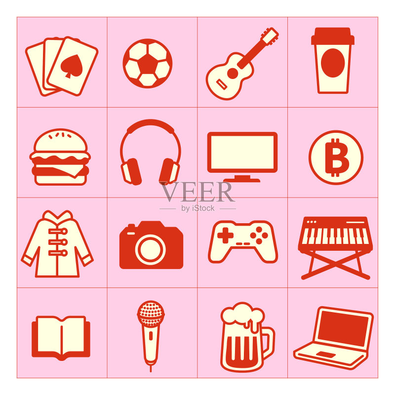 生活产品图标集(矢量插图)图标素材
