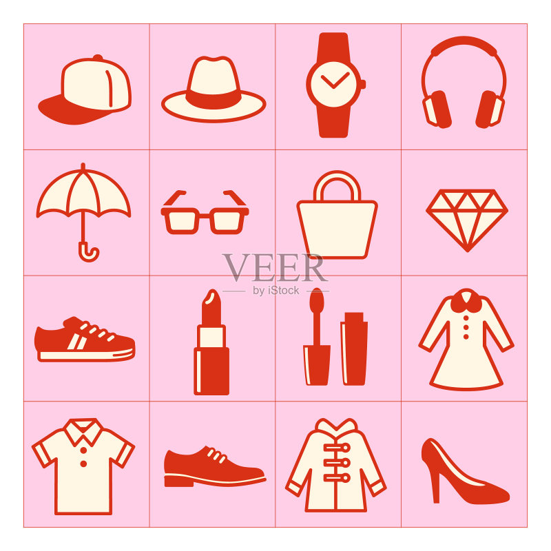 生活产品图标集(矢量插图)图标素材