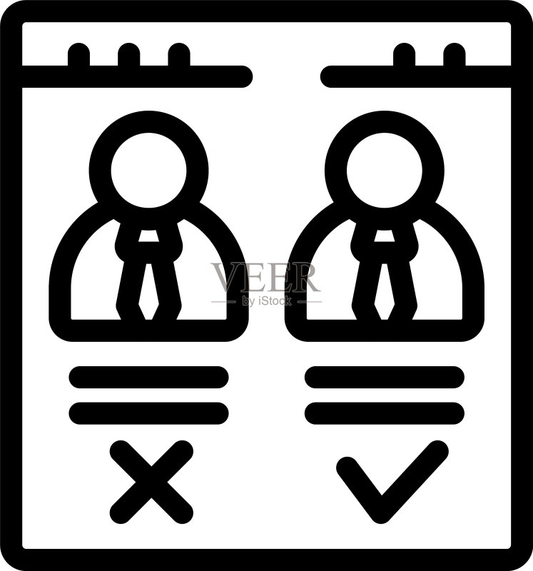 投票候选人图标轮廓在线投票箱图标素材