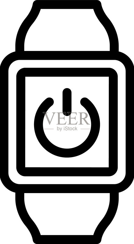 关闭智能手表轮廓数字图标图标素材