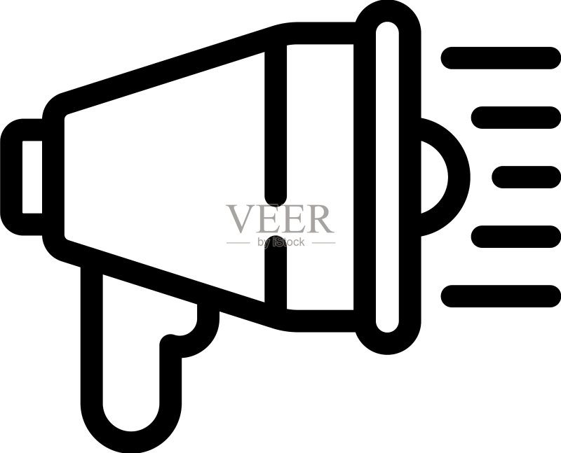 喇叭公共图标轮廓在线投票图标素材