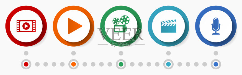 视频概念矢量图标集图标素材