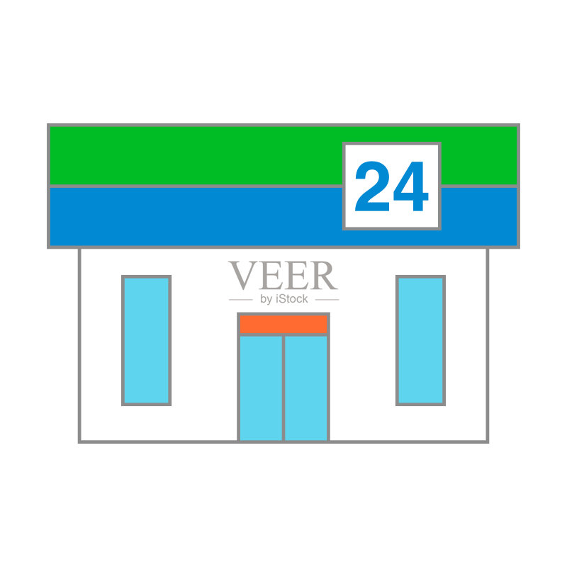 24小时便利店图标矢量素材图标素材