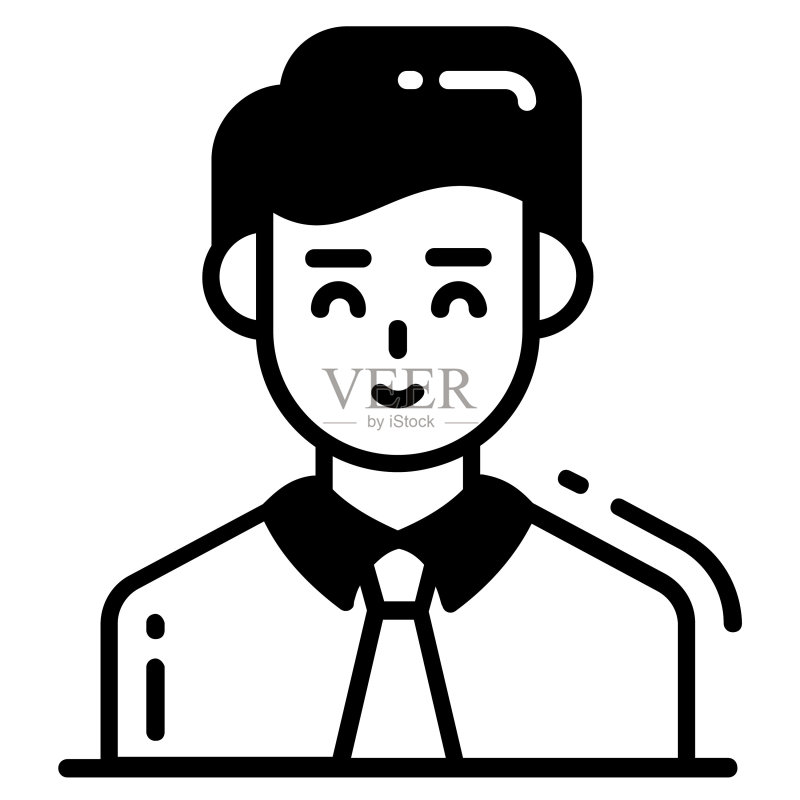 经理图标,单人头像矢量插画图标素材