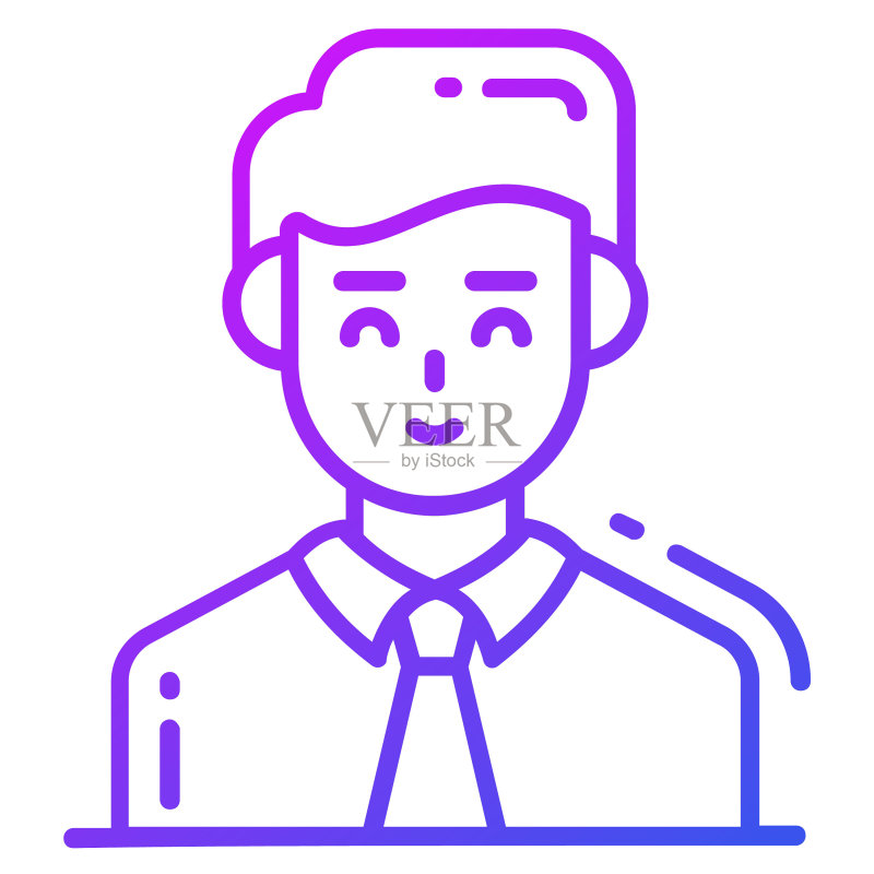 经理图标,单人头像矢量插画图标素材