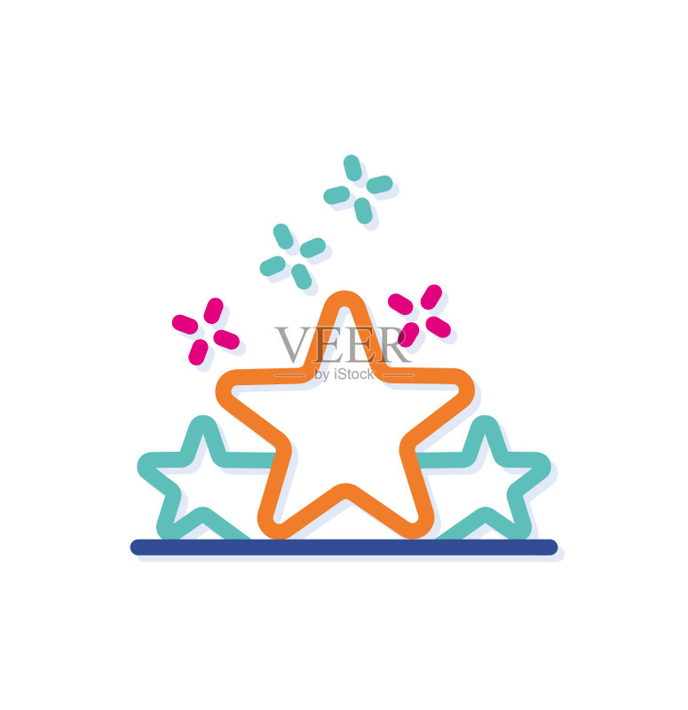 抽象星星系列logo图标:星星聚集在一起图标素材