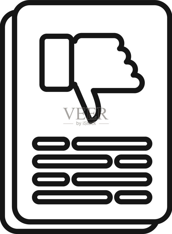 纸张不喜欢图标线稿社交媒体图标素材
