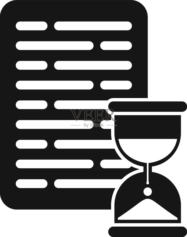 沙漏纸张图标任务控制图标素材