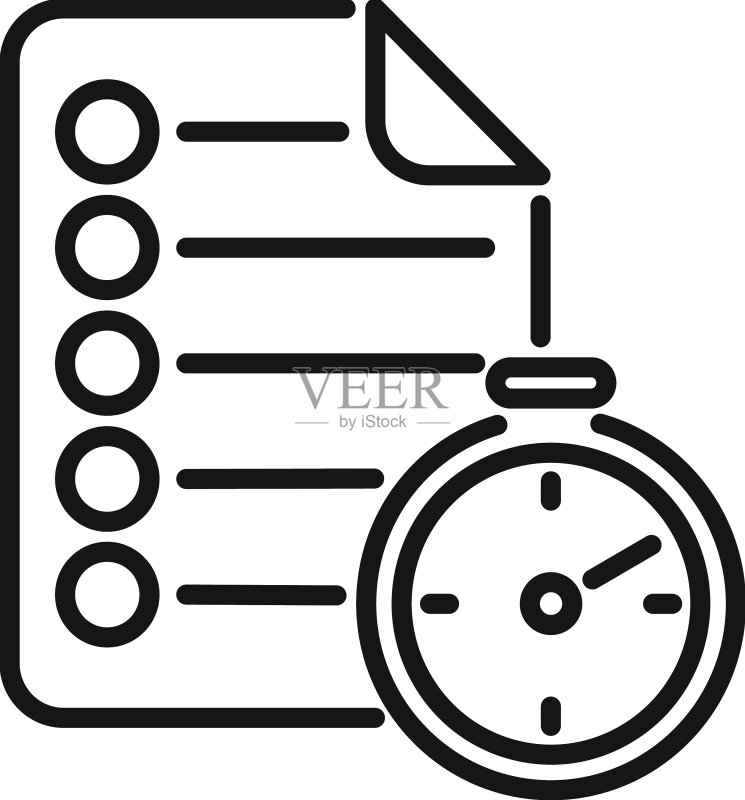 工作控制时间纸张线框图标图标素材