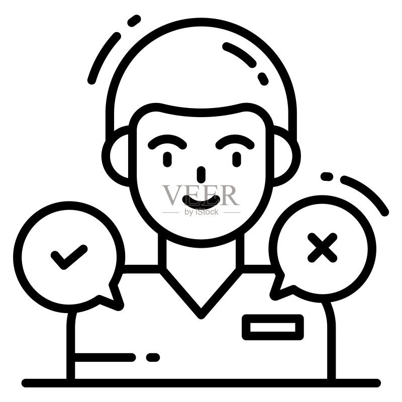 决策图标,调查与反馈,现代矢量插图图标素材