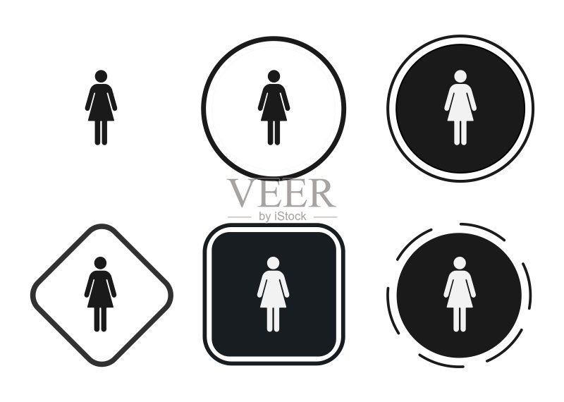 女性图标.网页图标集.图标集合. 简单矢量图图标素材