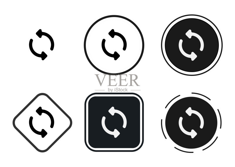 同步图标,Web图标集,图标集合,简单矢量图图标素材