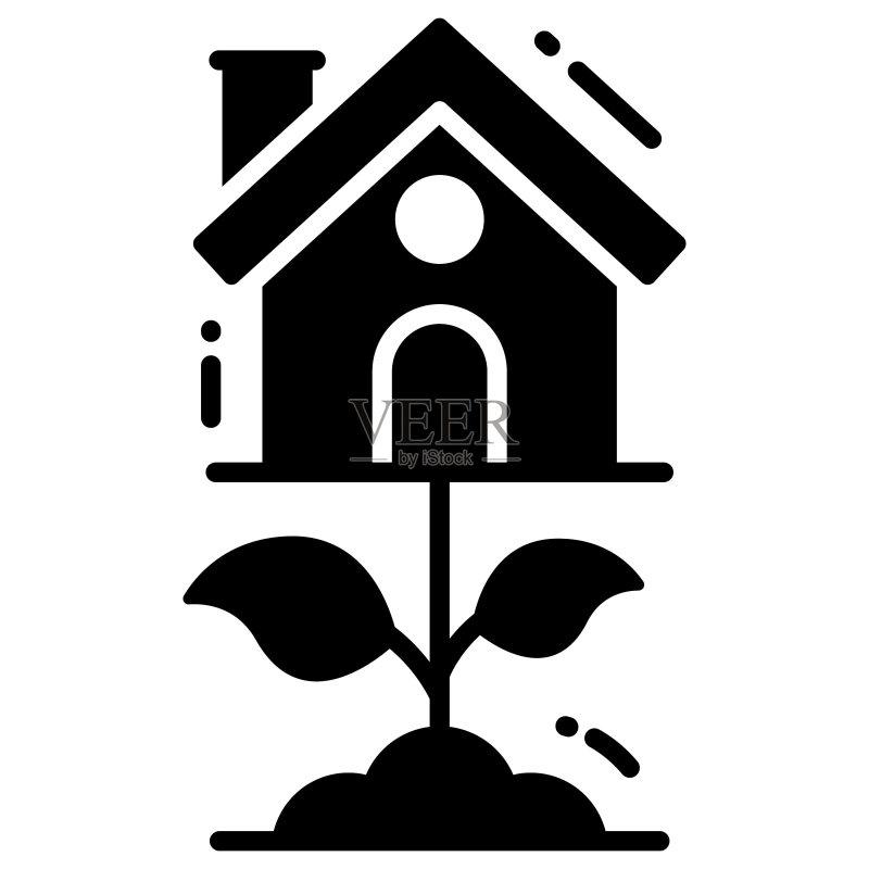 潮流建筑图标,扁平风格,适用于网站、Logo、App、UI图标素材