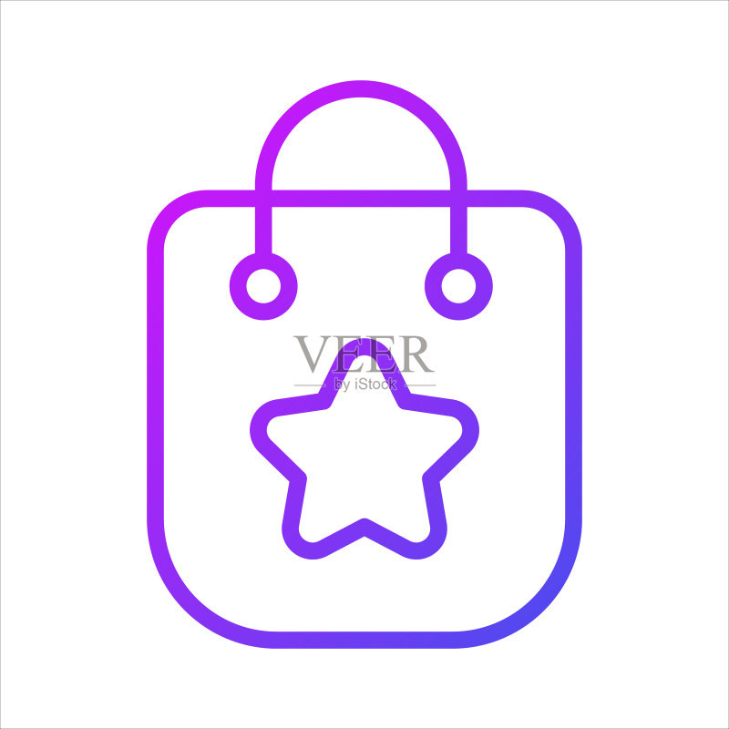 圣诞节购物袋轮廓图标图标素材