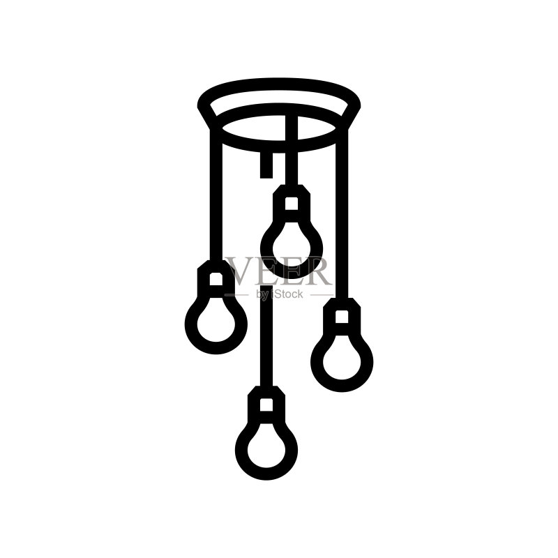 吊灯线条图标矢量素材图标素材