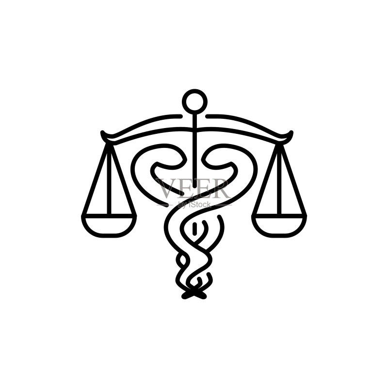 网络远程医疗法律彩色线条图标图标素材