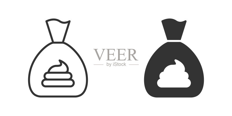 狗狗便便袋图标矢量图图标素材