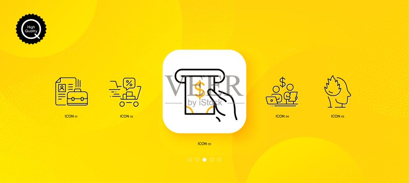 压力、折扣车和预算会计极简线条图标矢量图标素材