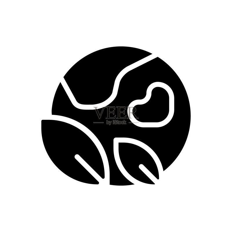 节约地球黑色标志图标图标素材