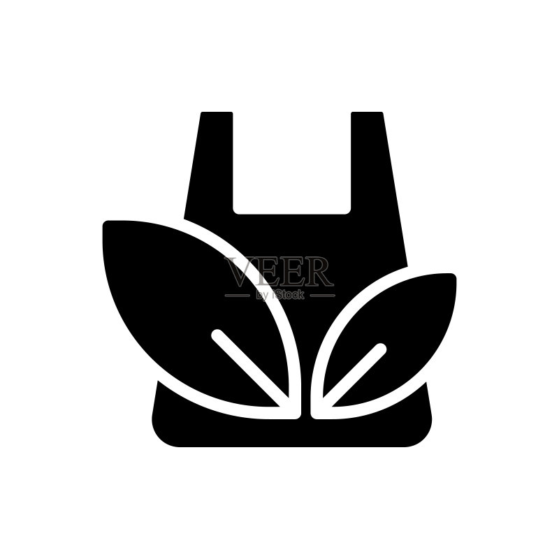 黑色环保袋图标图标素材