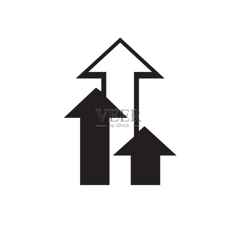 箭头图标设置隔离在白色背景上图标素材