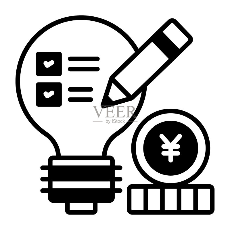 灯泡中的创意理念,优质矢量插画概念混合图标图标素材