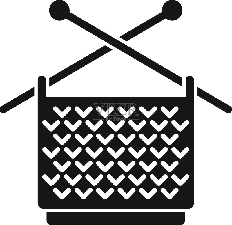 针织围巾图标,简约羊毛针织品图标素材