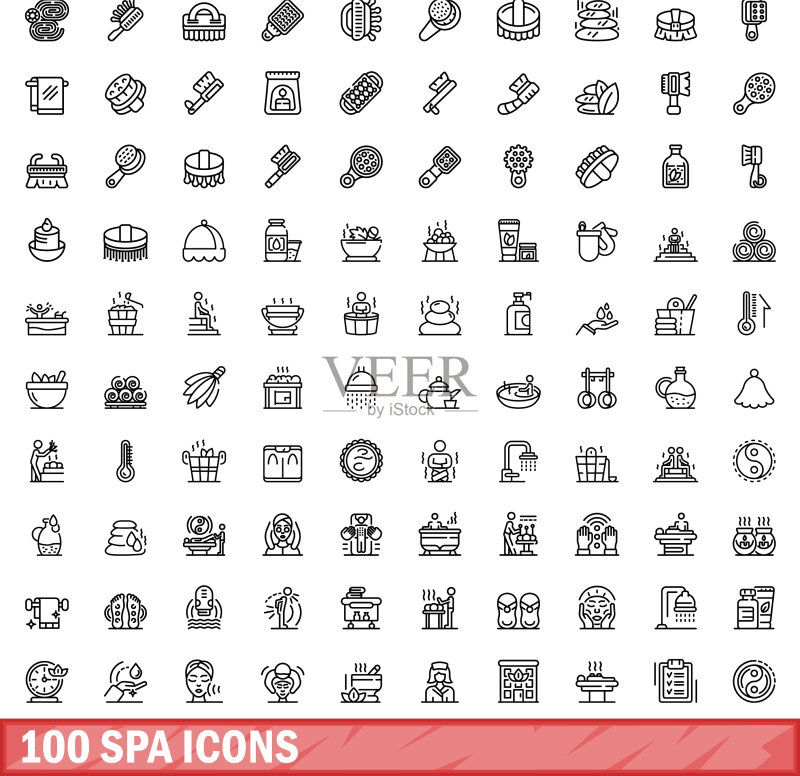 100个SPA图标集轮廓样式图标素材
