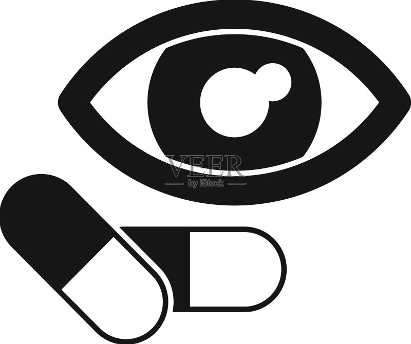 视力胶囊图标,简易眼科测试图标素材