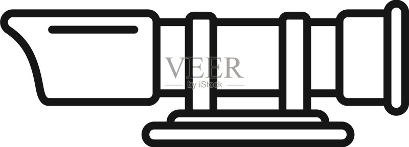 步枪枪轮廓钢制瞄准镜图标图标素材