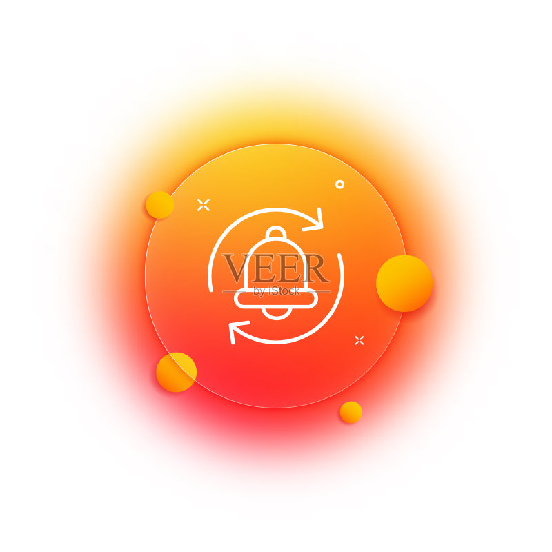 带有圆形箭头线条图标的铃铛:商务和广告矢量线图标图标素材