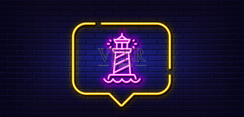灯塔线性图标:探照灯塔标志图标素材
