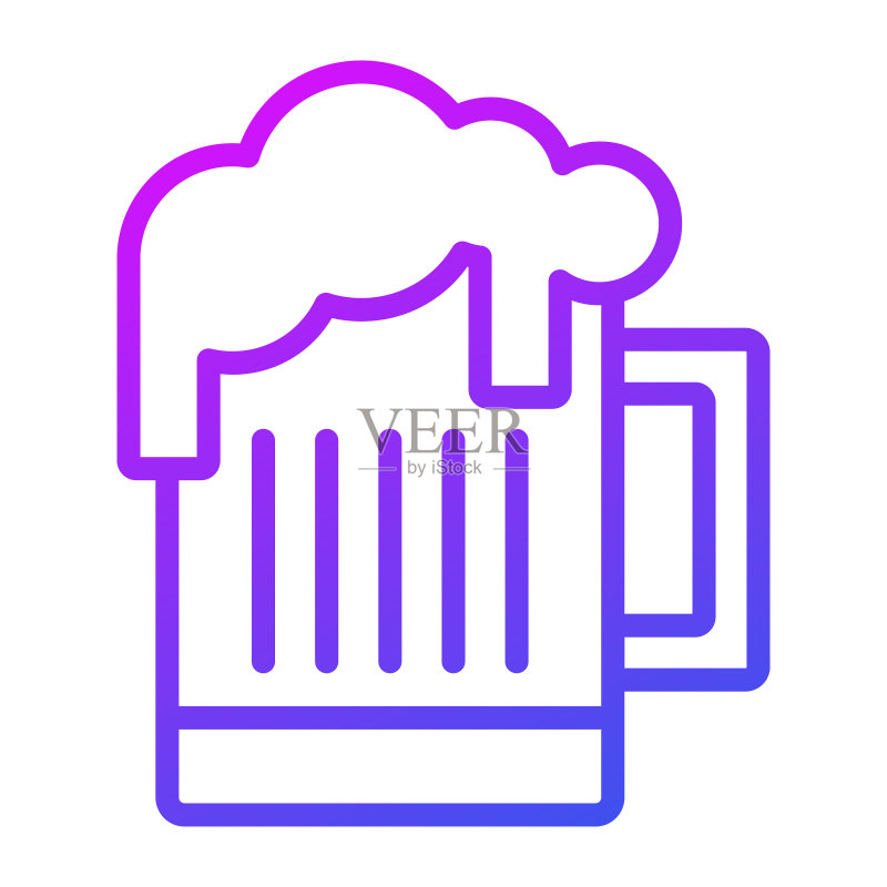 简约创意啤酒线条图标图标素材