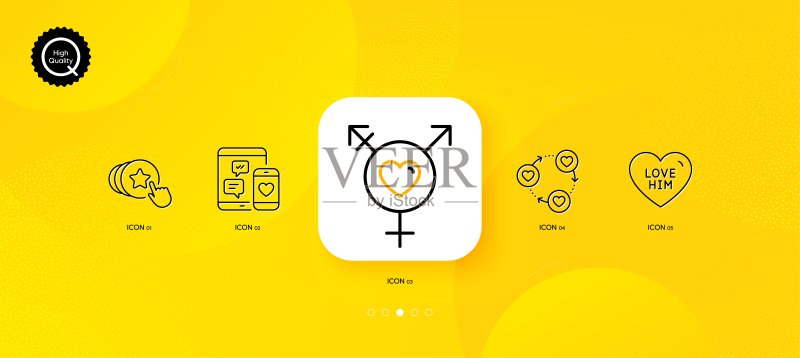 爱、手持爱心和性别极简线条图标矢量素材图标素材